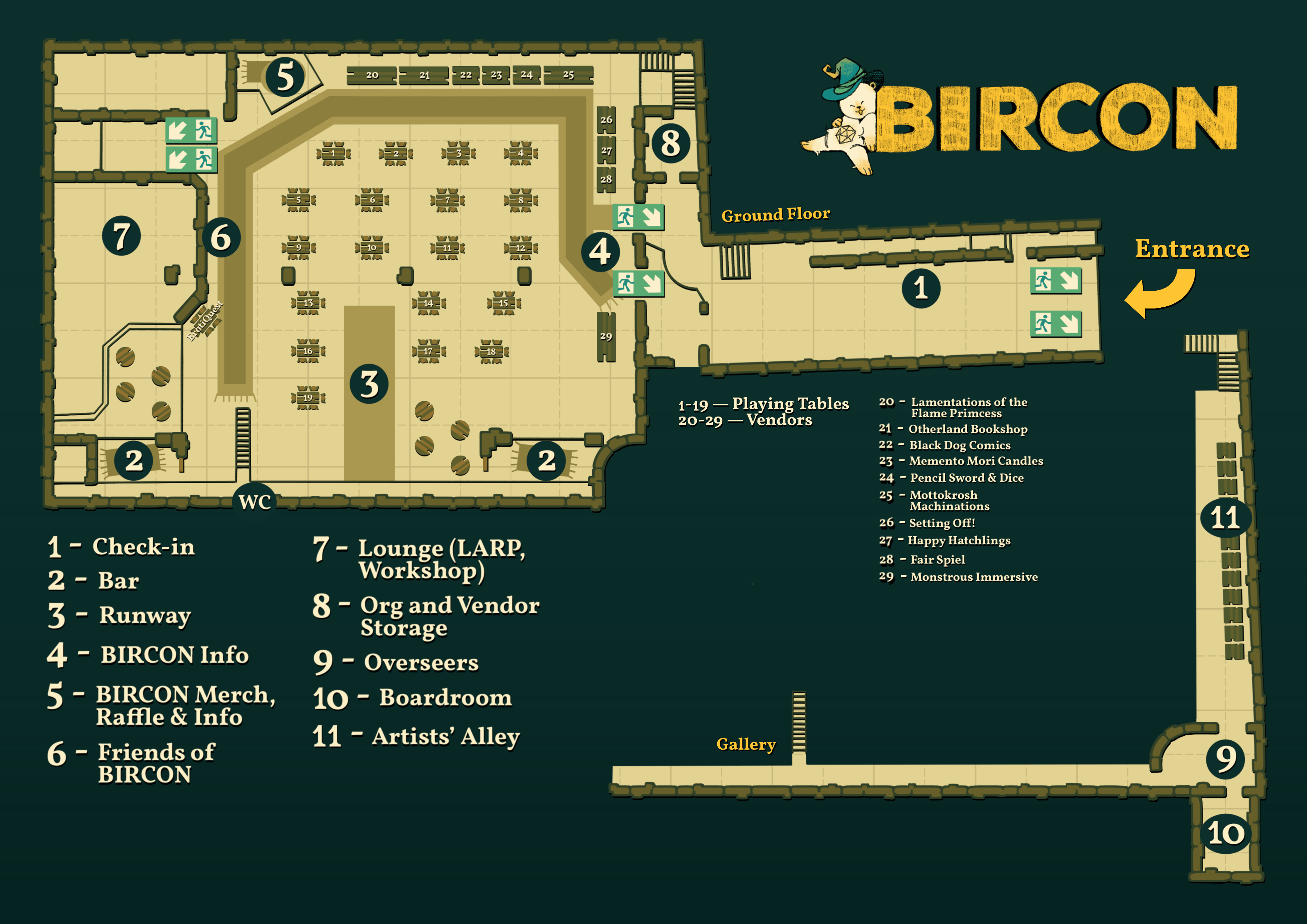 Floor plan of the halls